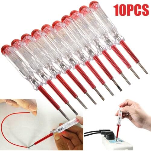 10pcs/set Electrical Tester Pen Circuit Tester Screw Driver Voltage Pen Electrical Test Screwdriver Voltage Tester Pen Detector