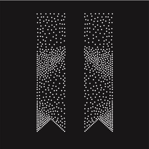 Cheer bow design rhinestone transfer motif