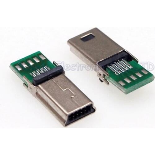 10pcs MINI USB 10P male plug with PCB Board 10Pin mini usb data charging plug