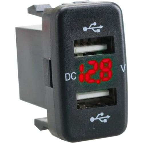 12-24V Mini Car Charger Power Outlet Adapter Voltmeter Display for Toyota