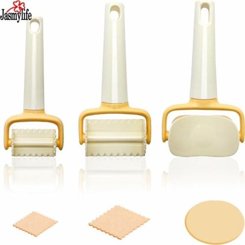 3PCS Fondant Cutter Plastic Icing Spatula Cookie Mold Rolling Biscuit Cutting Pastry Blade Dough Cutter Cake Decorating Tools