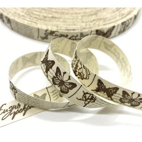 5Yards 15mm Cotton Ribbon Black and white pattern Printed Cotton Ribbons For Wedding Christmas Decoration DIY Sewing Fabric #12