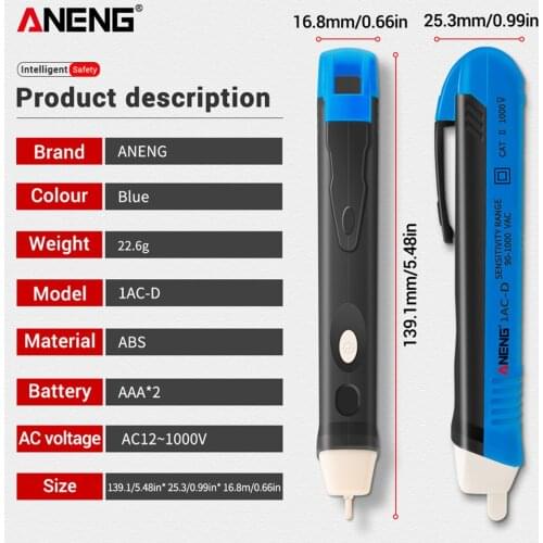 ANENG Non-contact Induction Test Pencil Electric 110V 220V Test Pen Voltmeter Voltage Probe Power Detector Tester Sockets