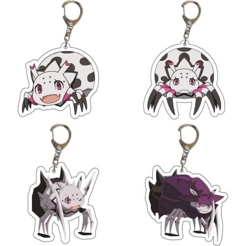 Anime Acrylic Keychain Charm So Im A Spider, So What? Kumo Desu Ga Cartoon Mascot Pendant Cosplay Props KeyChain Gift