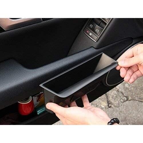 Autobro Plastic Car Interior Front Side Door Storage Box Holder Cover Trim Black for Mercedes Benz C Class W204 2008-2013