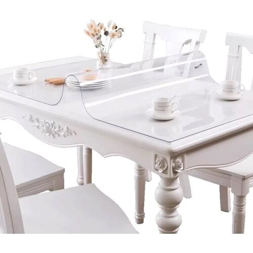 BALLE 1.5mm Transparent PVC Tablecloth Strong Waterproof Plastic Table Cover Oil-proof Kitchen Dining Place Mat Soft Glass Pad