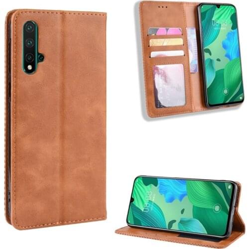For Huawei Nova 5 Pro 5 5i P20 Lite 2019 Nova5 i Case Flip Leather Magnetic Crad Slot Photo Frame Stand Holster Cover Case Funda