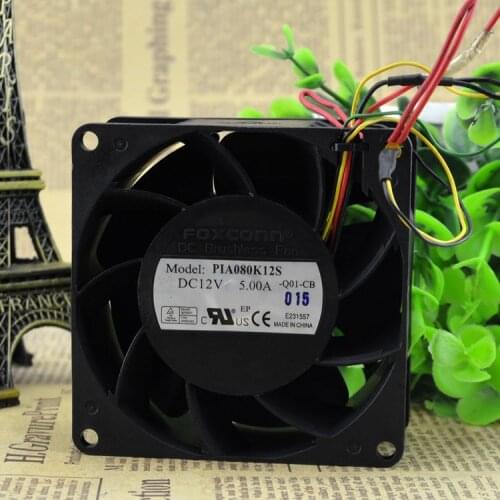 FOR Foxconn PIA080K12S 12V 5A 80*80*38MM Vehicle Supercharging Retrofitting Violent Fan