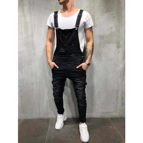 Men Cargo Bib Pants Male Jean Dungarees S-4Xl Jeans Mens Overalls High Street Pencil Denim Jumpsuits Hip Hop