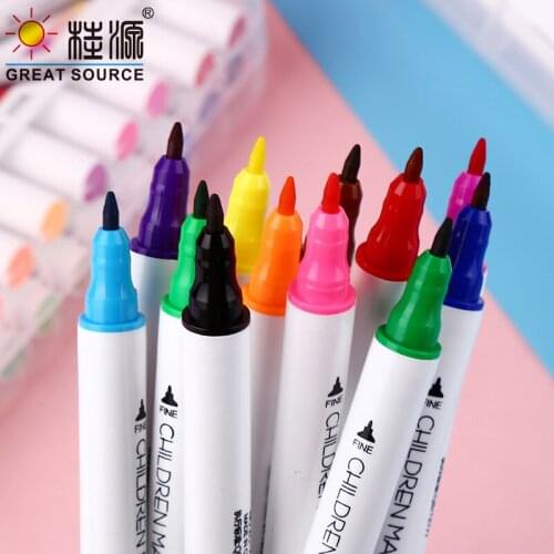 48Colors Double-head Oily Marker Fine Mark Pen Small Head Hook Line Pen Multi-Pens(5 Sets)