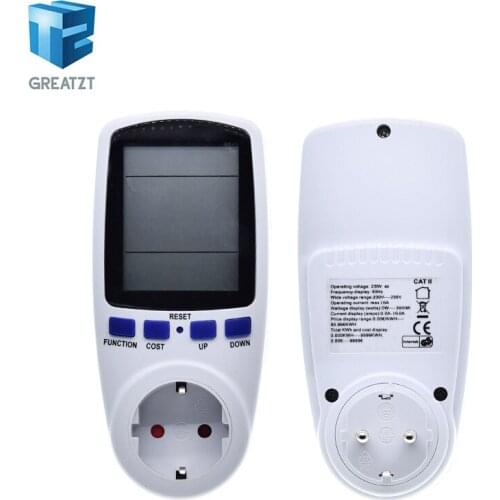 EU Digital Wattmeter Power Meter Energy Meter Voltage Wattmeter Power Analyzer Electronic Energy Meter Measuring Outlet Socket