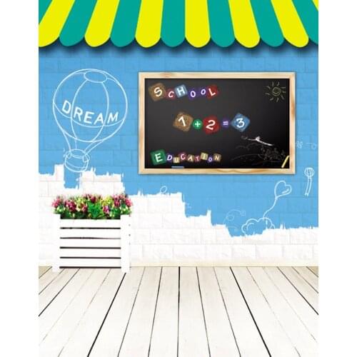 5x7ft Wooden Floor Back to School Photography Backdrops Photo Props Studio Background