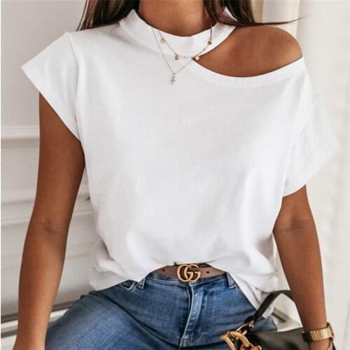Fashion T Shirt Women Summer Short Sleeve Hollow out Tee Shirt Femme Elegant Ladies OL tshirt Office Lady Party Club Streetwear