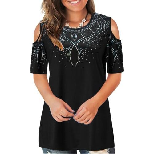 Summer Sexy Off the Shoulder Tshirts Tops Female Retro Printed Short Sleeve Pullover Brief Oversized O Collared T-shirts Рубашки