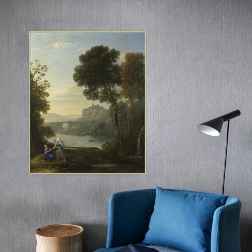 Citon Claude Lorrain《Landscape with hagar and the angel》Canvas Oil Painting Artwork Poster Picture Wall Decor Home Decoration