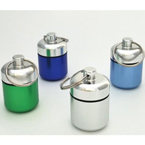 Mini Portable Aluminium Pill Case Carry Bottle Case Hearing Protection Earplugs Box Keychain Outdoor Pocket Pill Box Container