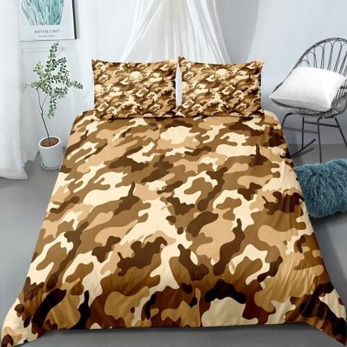 3D Print Duvet Cover Sets Dropshipping 2/3pcs (Single1Pillowcase) Cool Boy Girl Kid Camouflage With Pillowcase Multicolor NO8