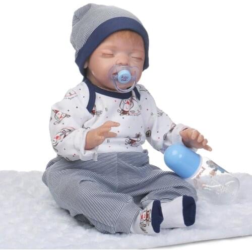 55cm Sleeping Boy Bebe Reborn Babies Dolls Realistic Dolls Boys for Play House Toys Accompany Doll Kids Birthday Gift