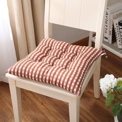 Square Dining Chair Cushion Solid Color Lattice Tatami Soft Breathable Non-deformable Seat Cushion Home Decoration Square Pillow
