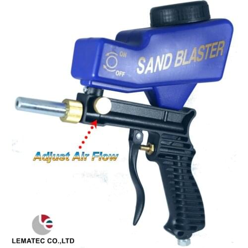 LEMATEC AS118 Gravity Feed Air Sandblasting Gun Sandblaster gun remove spot rust with one free tip