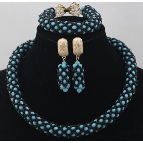 Best Sale African Beads Jewelry Set New Nigerian Beaded Jewelry Fashion Style New Arrival Large Stocks Free Shipping hx241