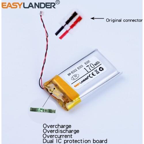 Easylander Replacement 3.7V 170mAh li-Polymer Li-ion Battery For SONY MP3 NW-E002 NW-E003 NW-E005 Original plug 401833