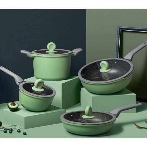 Maifanshi não vara panela sem fumaça wok frigideira fogão de indução a gás de uso geral panelas e panelas de cozinha conjunto