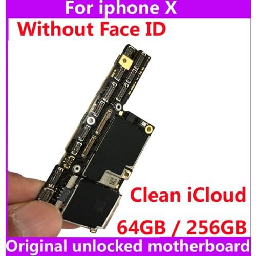 For iphone X without Face ID 100% Original motherboard 64GB 256GB IOS system logic board For Apple A11 CPU unlocked mainboard