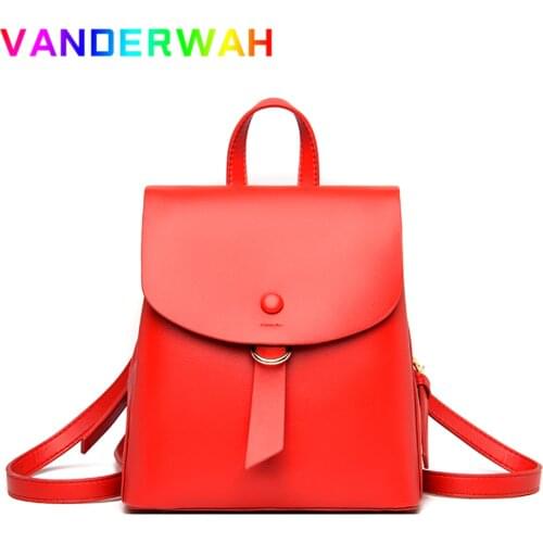 Fashion Simple Womens Travel Pack High Quality Durable Soft Leather Backpacks for School Teenagers Girls Large Capacity Bagpack