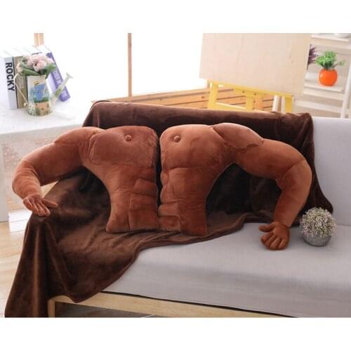 Cartoon Arm Muscle Male Cushion with Blanket Simulation Boyfriend Pillow Sleep Neck Travel Body Knee Pillow Girl Valentines Gift