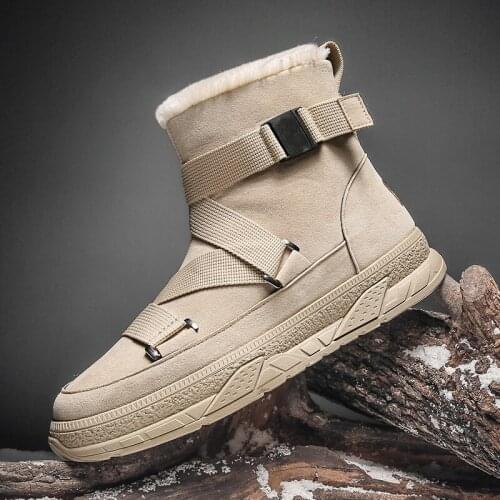 2021 Comfortable Boots Men Winter Warm outdoor walking Sneakers Men Flats New Waterproof Ankle Boots