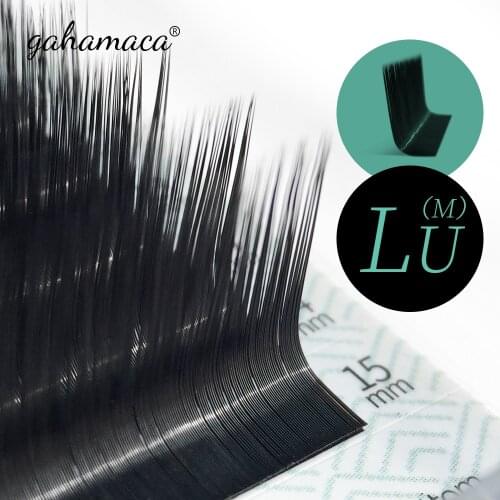 GAHAMACA L/L+/LC/LD/LU(M) curl False Eyelash Extensions Faux Mink Matt Black 8-15mm Mixed Soft Natural Makeup Lashes