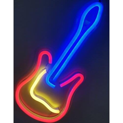 Usb Art Deco Wall Guitar Light Music Bar Neon Signs Bedroom Home Decor Living Room Office Wedding Holiday Valentines Day Party