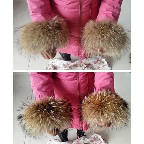 Real fur, natural raccoon fur, cuff hair, cuff sleeve, wrist trim hair, hat strip, cuffs, shoe mouth fur