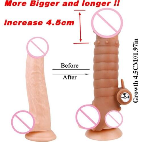 NEW Sex Toys For Couples Penis enlargement Penis Nozzle Flesh Penis Extender Condoms Strapon Intimate toys Sexoshop Sextoys