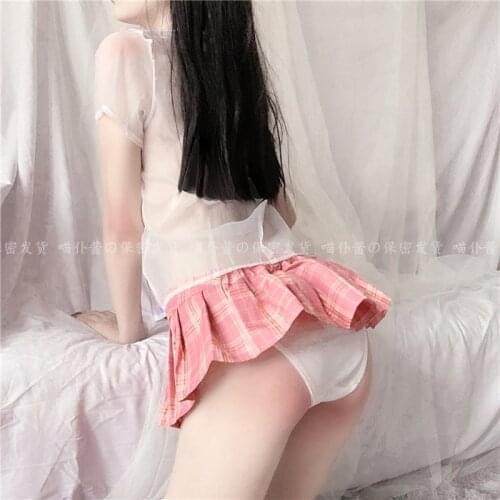 Sexy Sleepwear Cosplay School Girl Costumes Japanese Student Outfit Short Top Mini Pleated Skirt for Women Sex Lingerie Erotic