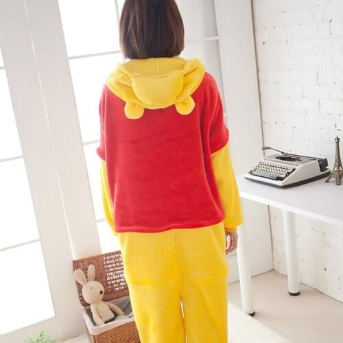 Winnie Bear Onesie Pajamas Kigurumi Animal Cosplay Costume Halloween Family Pijamas Women