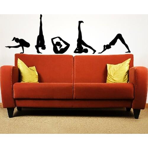 Popular Home Claptrap Decor Difficult Yoga Poses Wall Decals Vinyl Stickers Yoga Studio Fitness Derative Adhesives Poster S-116