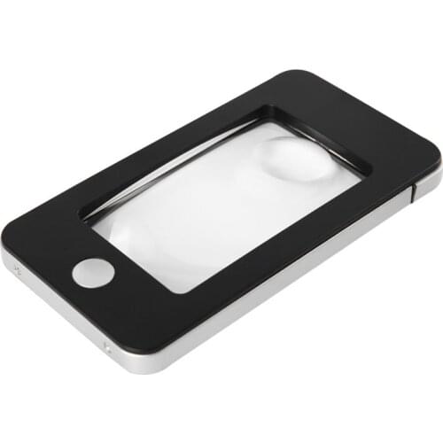 Portable Mobile Phone Magnifying Glass with 4 LED Lights Handheld Reading Work Magnifying Glass Acrylic Lens 2X 5X