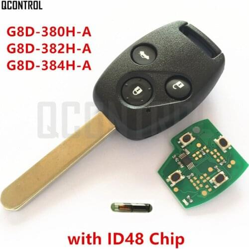 QCONTROL Car Remote Key Suit for Honda for Accord CR-V HR-V Fit City Jazz Odyssey Shuttle Civic 3BT + ID48