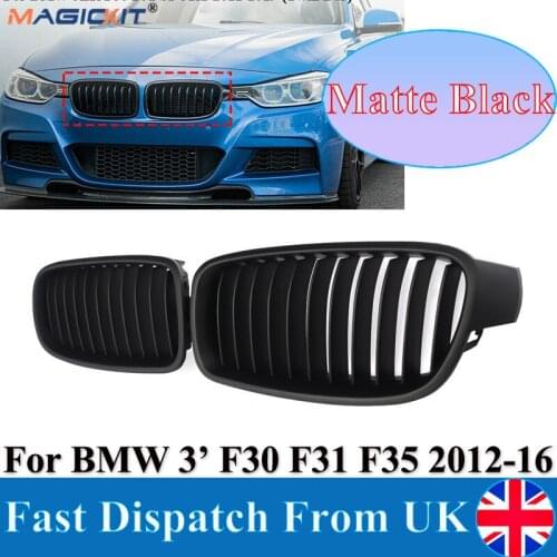 MagicKit For BMW F30 F31 3 Series Saloon 2012-2017 Matte Black Front Kidney Grilles Grill