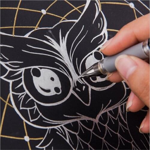 3 Colors 1 mm Premium Highlight Gel Pen Set Line Fine Tip Sketching Pens for Artists Drawing Design Illustration For Black Paper