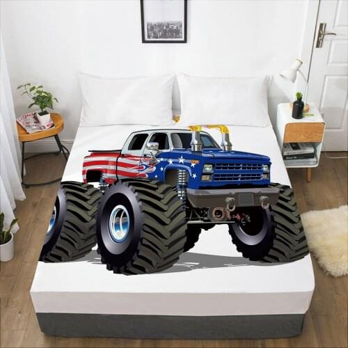 Cartoon Childrens Elastic fitted sheet bed sheet With An Elastic Band 160x200 Mattress Cover Bed cover for kids baby Car BLUE