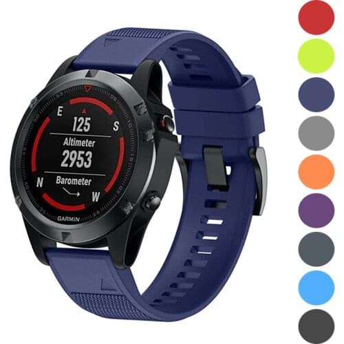 Silicone Watch Strap For Fenix 5/Fenix 5 Plus/Garmin Forerunner 935/Approach S60/Quatix 5 22mm Smart Watch Replacement Wristband