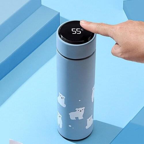 ZOOOBE 450ML Temperature LED Display Thermos Coffee Tea Milk Mug Vacuum Flasks Stainless Steel Water Bottle for Travel Car