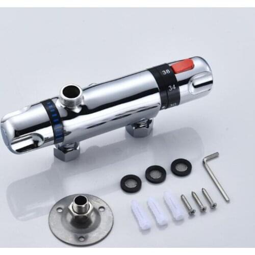 Bathroom Thermostatic Mixer Tap Hot And Cold Brass Bathroom Mixer Mixing Valve Bathtub Faucet Thermostatic Shower Faucets D070