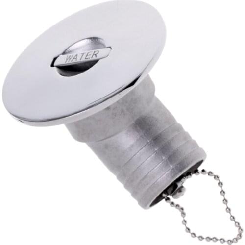 Angled Boat Marine Deck Filler Keyless Lift Cap Fuel/Petrol/Gas/Diesel/Water Tank Fill 1 1/2" - Premium 316 Stainless Steel