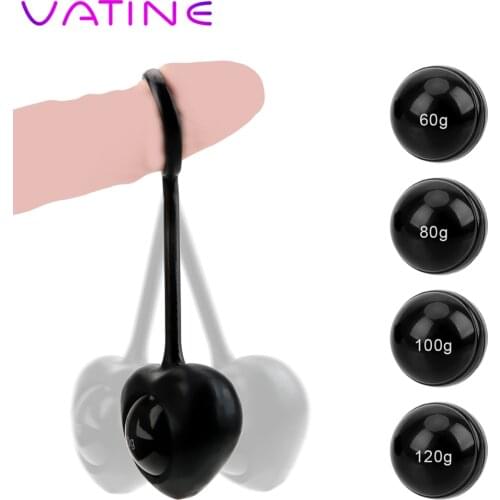 VATINE Cock Ring Lasting Enhance Penis Weight Strength Training Balls Male Glans Penis Exercise Penis Dumbbell Sex Toy for Men