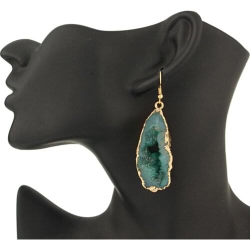 Vintage women fashion earrings 2020 Hollow Out Irregular Stone Drop Dangle Women Hook Earrings Jewelry earrings for women Jewelr