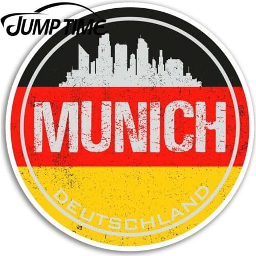 Jump Time for Munich Germany Vinyl Stickers Flag City Sticker Laptop Luggage Decal Window Tank Waterproof Car Decoration